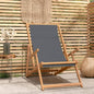 Silla de playa plegable de madera maciza de teca azul