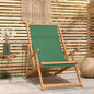 Silla de playa plegable de madera maciza de teca azul