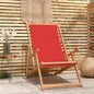 Silla de playa plegable de madera maciza de teca azul