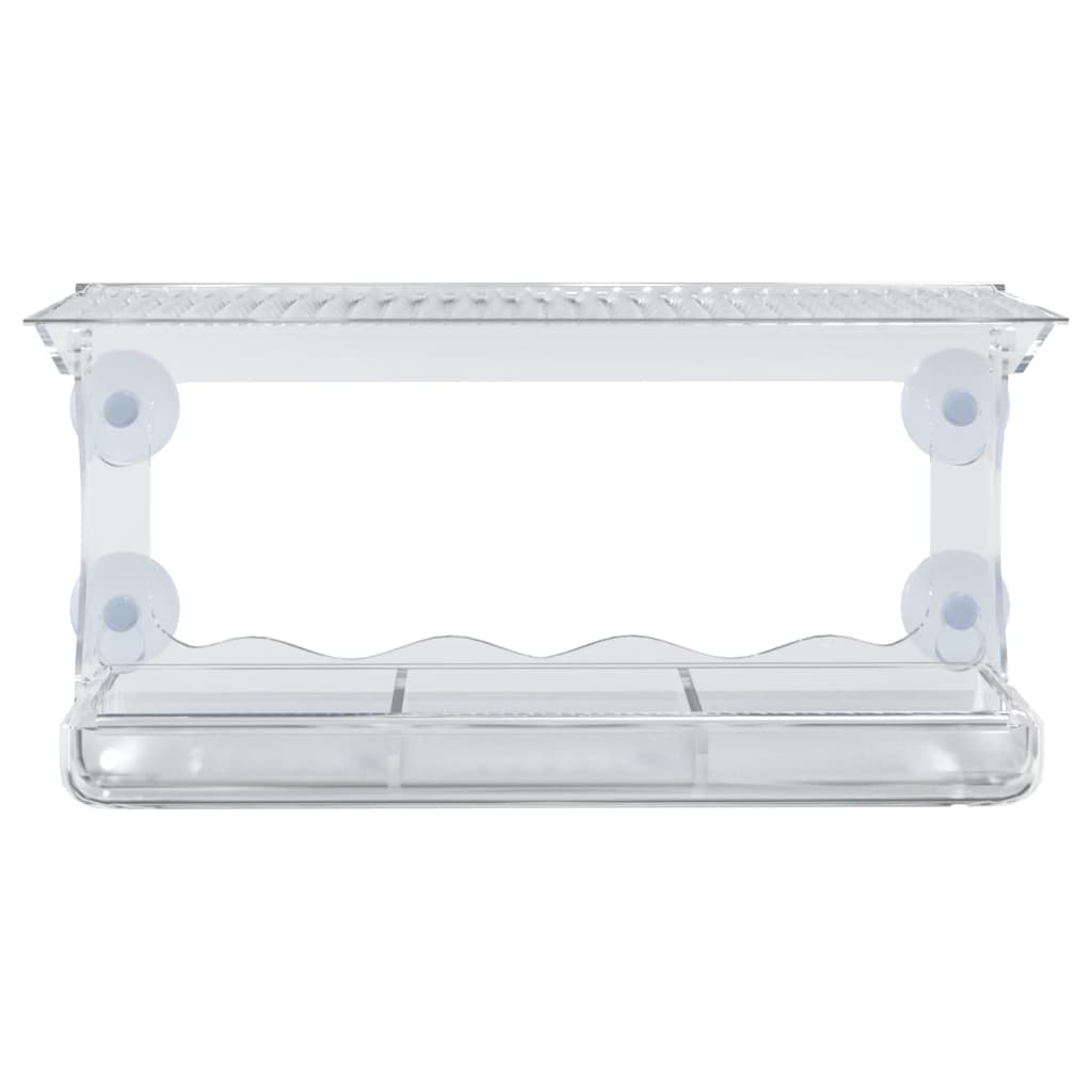 Comedero de pájaros para ventanas 2 uds acrílico 30x12x15 cm