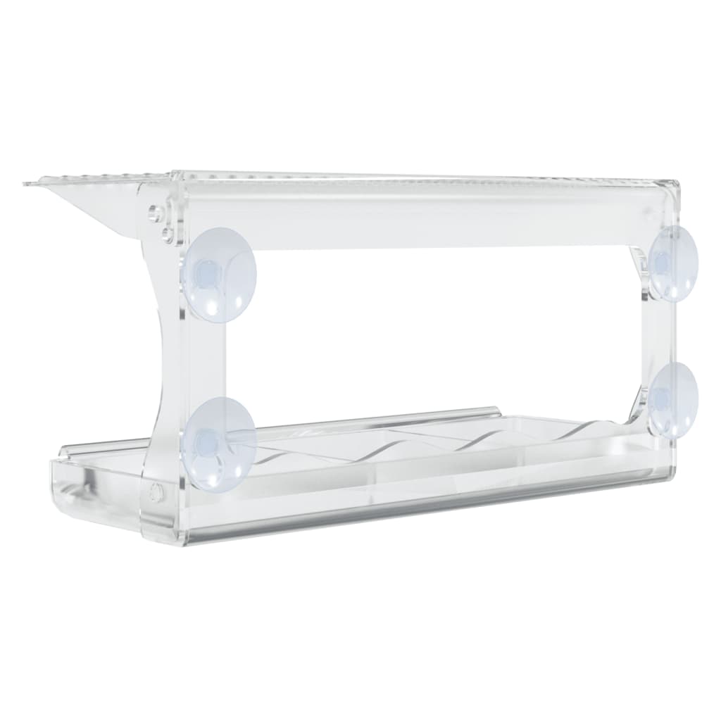 Comedero de pájaros para ventanas 2 uds acrílico 30x12x15 cm