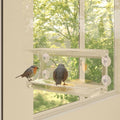 Comedero de pájaros para ventanas 2 uds acrílico 30x12x15 cm
