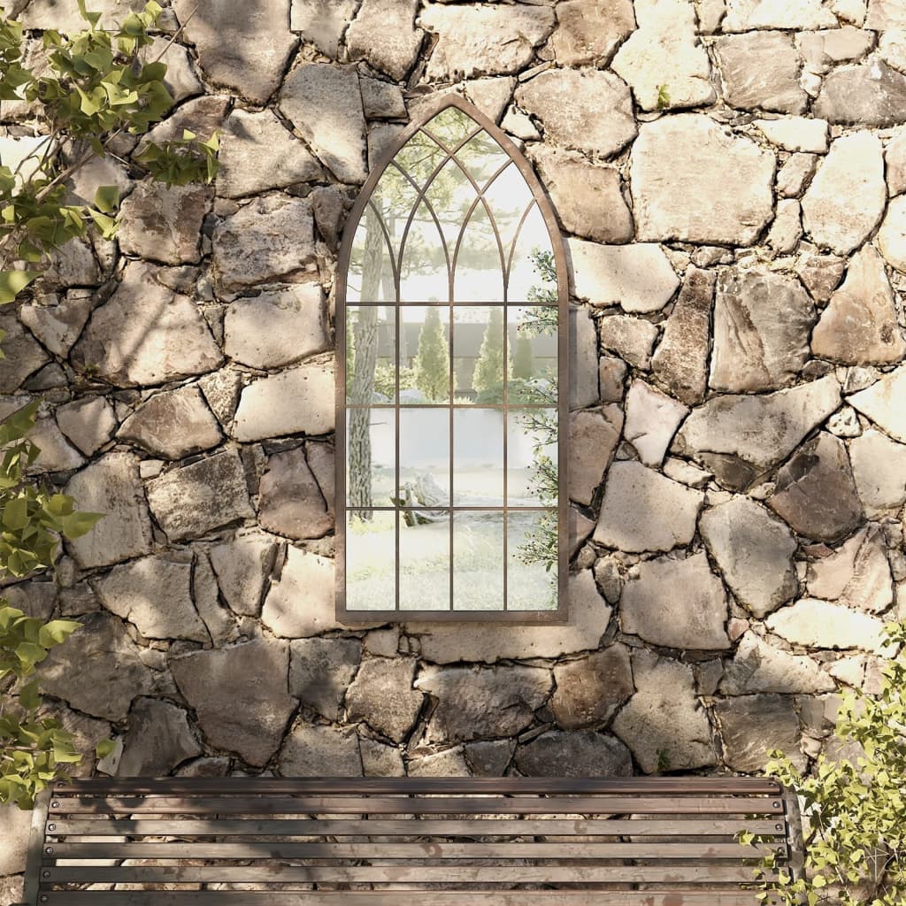 Espejo de jardín arena hierro para exterior 100x45 cm