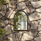 Espejo de jardín arena hierro para exterior 100x45 cm
