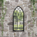 Espejo de jardín arena hierro para exterior 100x45 cm