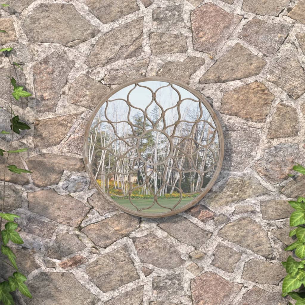 Espejo de jardín redondo hierro arena uso exterior 40x2,5 cm