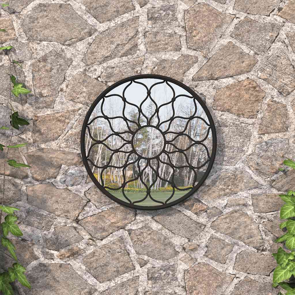 Espejo de jardín redondo hierro arena uso exterior 40x2,5 cm