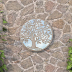 Espejo de jardín redondo hierro arena uso exterior 40x2,5 cm