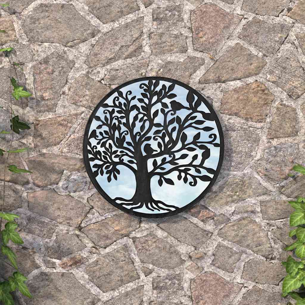 Espejo de jardín redondo hierro arena uso exterior 40x2,5 cm