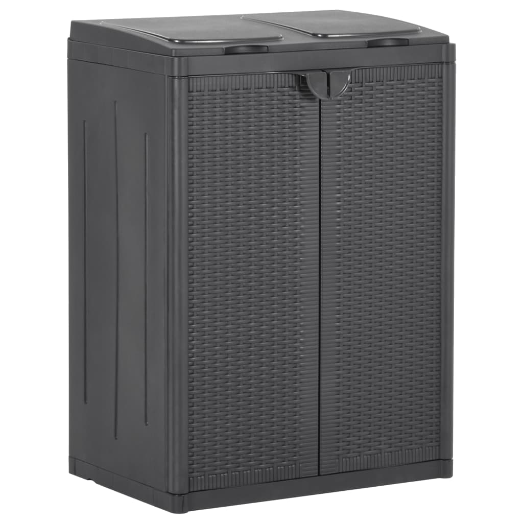 Cubo de basura con 2 puertas negra 65x45x88 cm PP