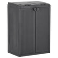 Cubo de basura con 2 puertas negra 65x45x88 cm PP
