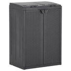 Cubo de basura con 2 puertas negra 65x45x88 cm PP