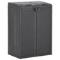 2-door black waste bin 65x45x88 cm PP