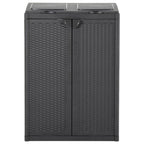 Cubo de basura con 2 puertas negra 65x45x88 cm PP