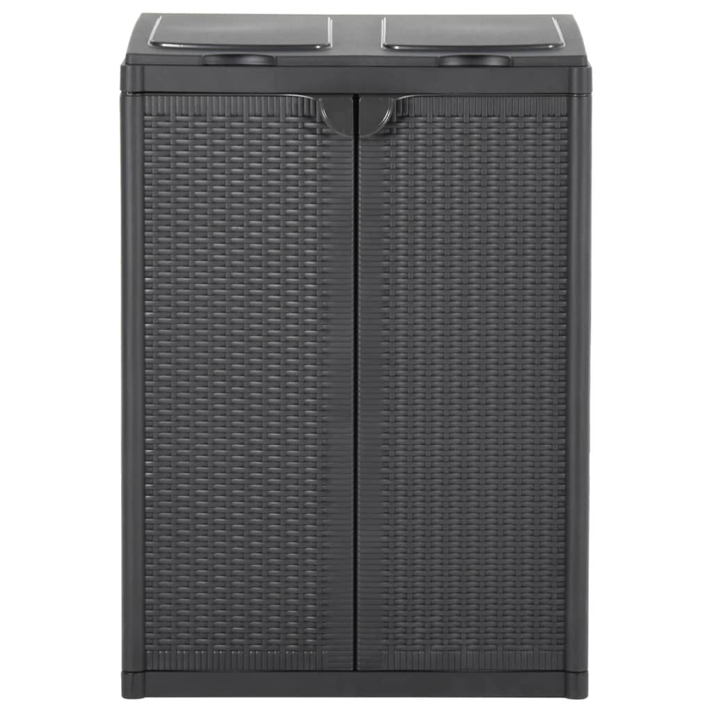 Cubo de basura con 2 puertas negra 65x45x88 cm PP