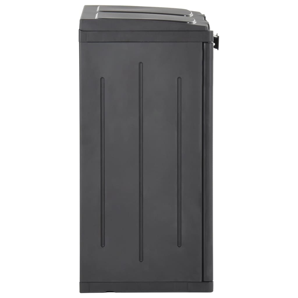 Cubo de basura con 2 puertas negra 65x45x88 cm PP