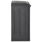 Cubo de basura con 2 puertas negra 65x45x88 cm PP