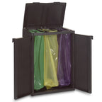 Cubo de basura con 2 puertas negra 65x45x88 cm PP