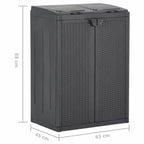 Cubo de basura con 2 puertas negra 65x45x88 cm PP