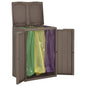 Cubo de basura con 2 puertas PP marrón 65x45x88 cm