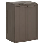 Cubo de basura con 2 puertas PP marrón 65x45x88 cm