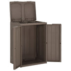 Cubo de basura con 2 puertas PP marrón 65x45x88 cm