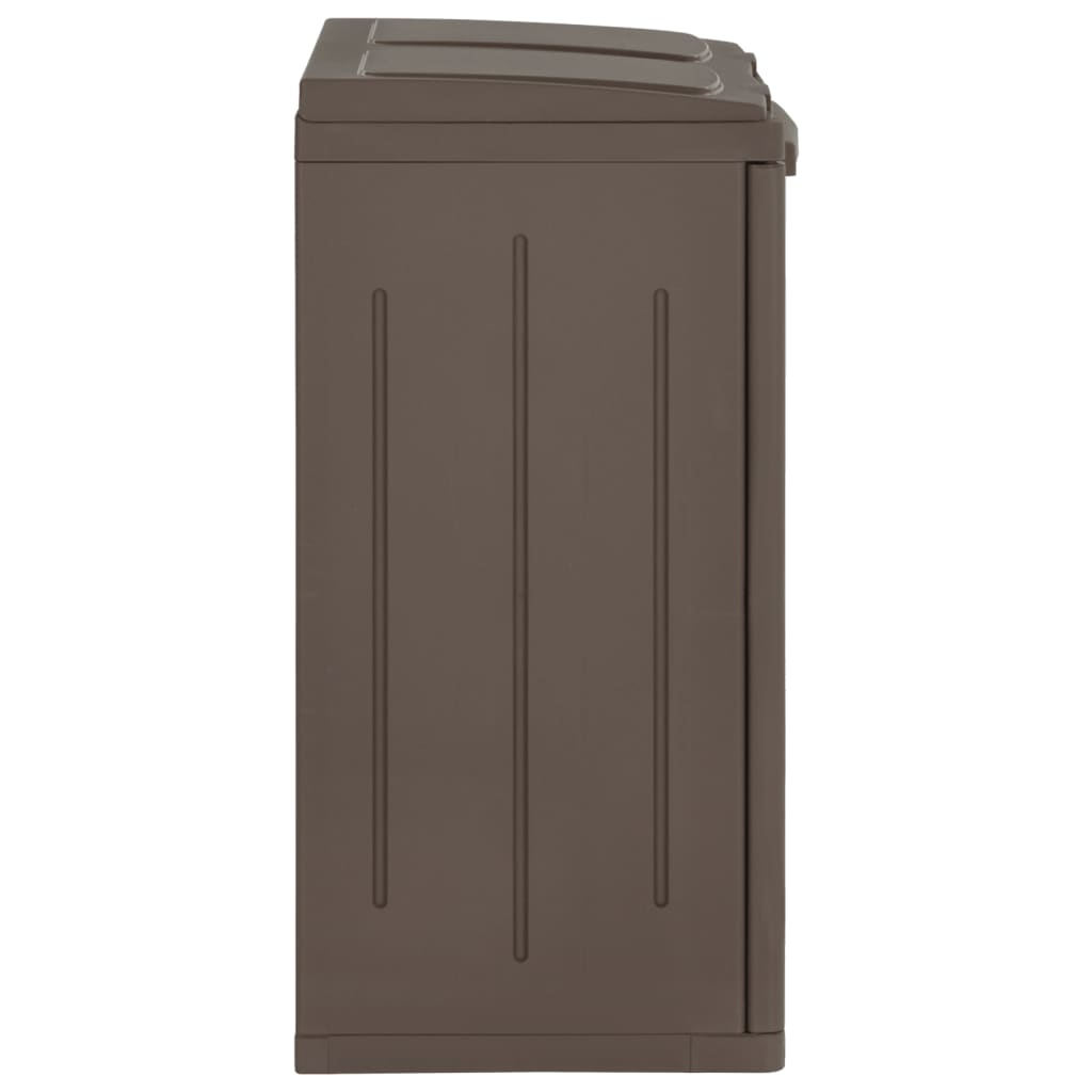 Cubo de basura con 2 puertas PP marrón 65x45x88 cm