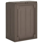 Cubo de basura con 2 puertas PP marrón 65x45x88 cm