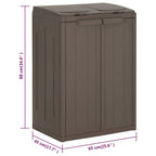 Cubo de basura con 2 puertas PP marrón 65x45x88 cm