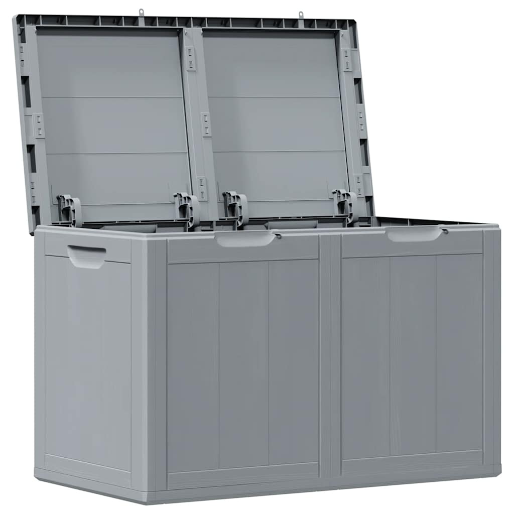 Caja de almacenaje para jardín 180 L PP aspecto madera gris