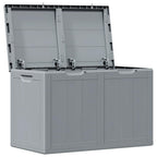 Caja de almacenaje para jardín 180 L PP aspecto madera gris