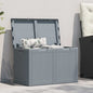 Garden storage box 180 L PP wood look grey