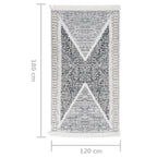 Alfombra de algodón negra y gris 120x180 cm