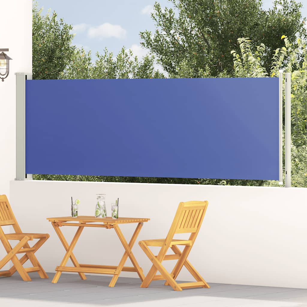 Blue Retractable Garden Side Awning 100x300 cm