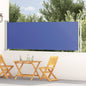 Toldo lateral retráctil de jardín azul 100x300 cm