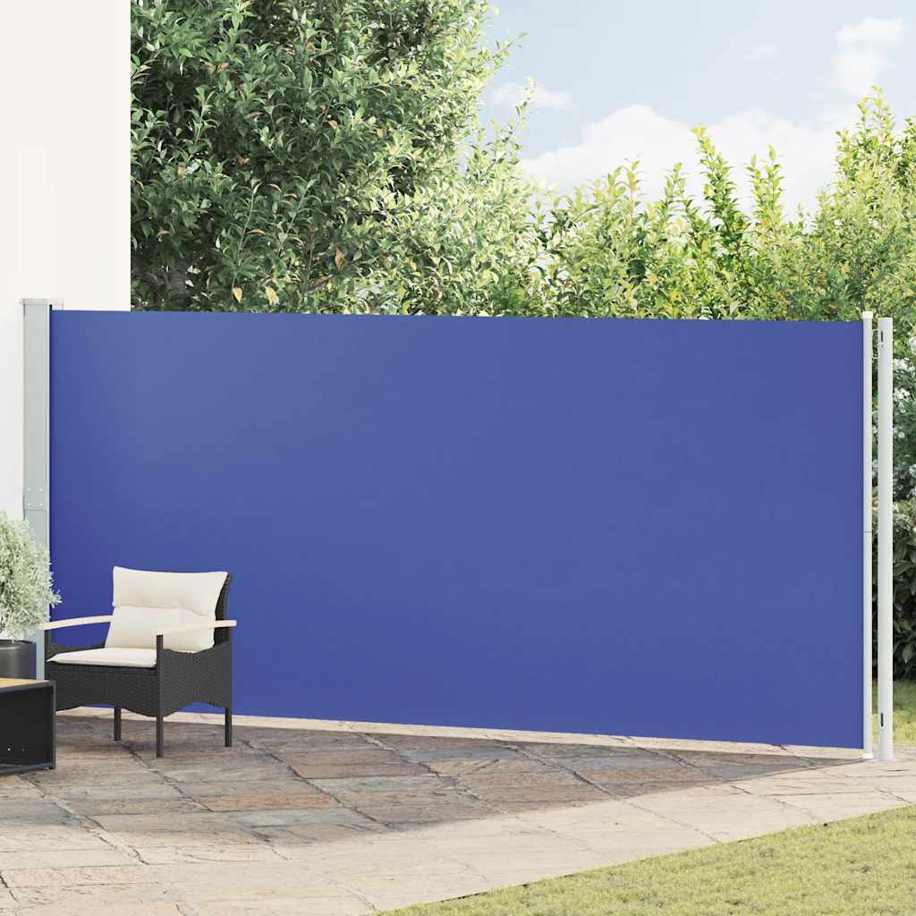 Blue Retractable Garden Side Awning 100x300 cm