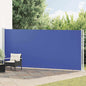 Toldo lateral retráctil de jardín azul 100x300 cm