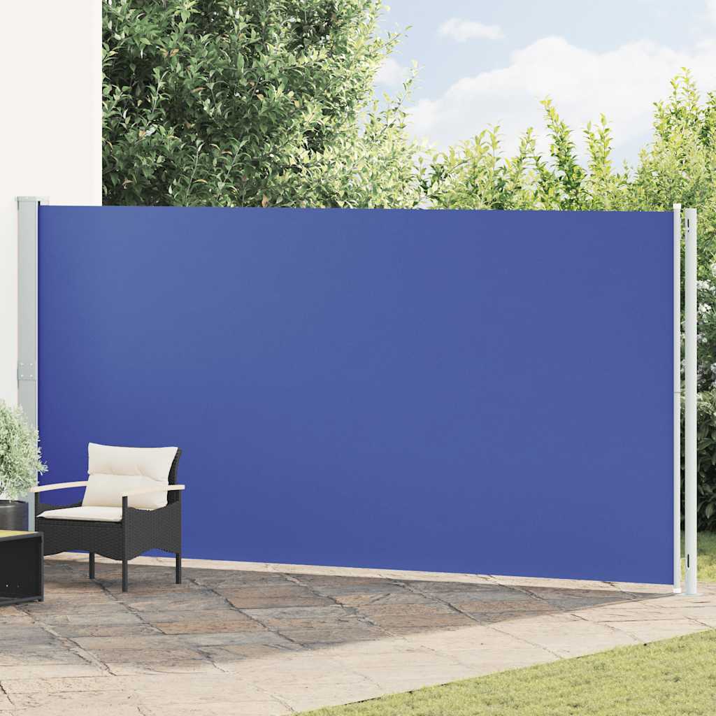 Blue Retractable Garden Side Awning 100x300 cm