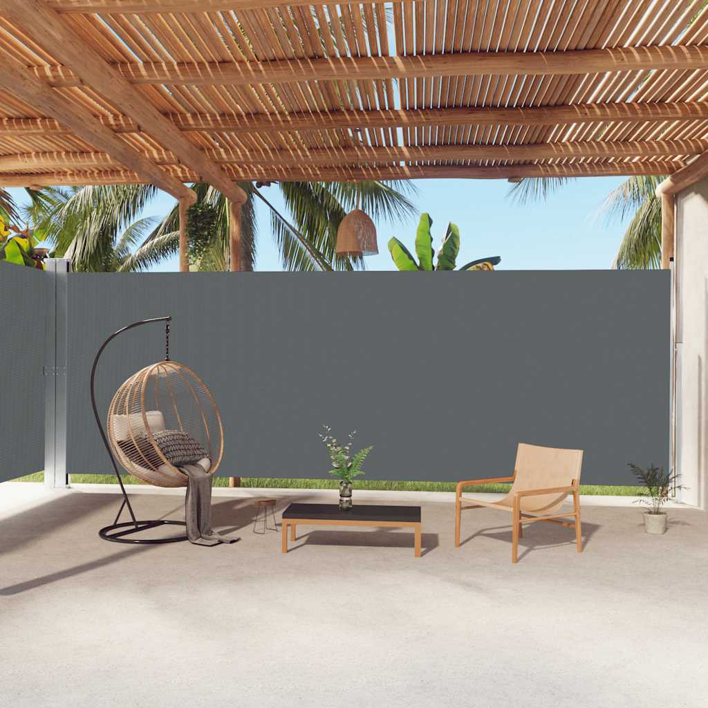 Retractable anthracite side awning 117x1200 cm