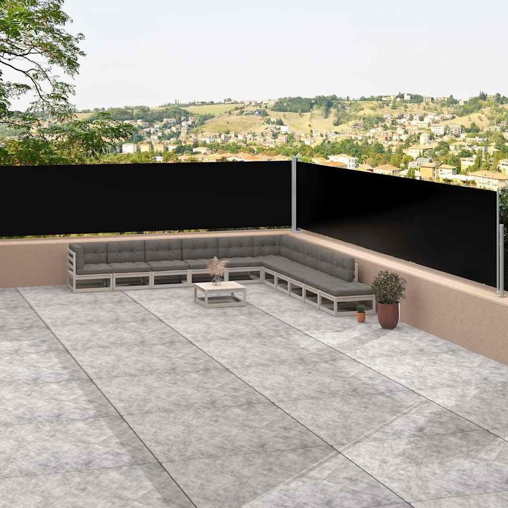 Retractable anthracite side awning 117x1200 cm