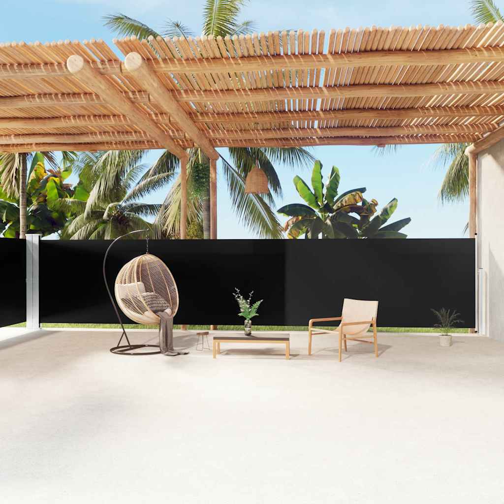 Retractable anthracite side awning 117x1200 cm