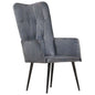 Sillón orejero cuero auténtico negro y gris