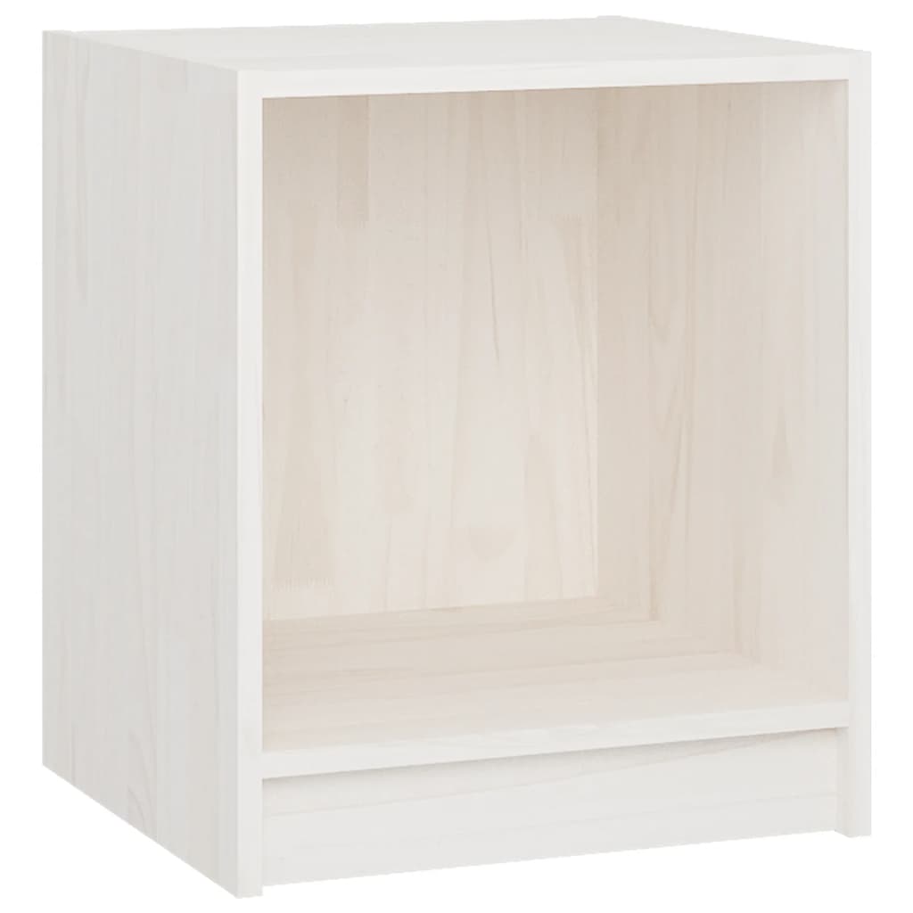 Mesita de noche 2 uds madera de pino blanco 35,5x33,5x41,5 cm