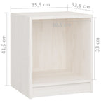 Mesita de noche 2 uds madera de pino blanco 35,5x33,5x41,5 cm