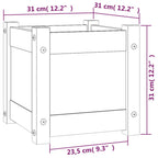 Jardineras 2 uds madera maciza de pino 31x31x31 cm