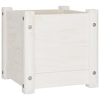 Jardinera de madera maciza de pino blanco 31x31x31 cm