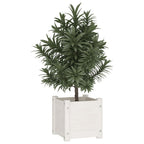 Jardinera de madera maciza de pino blanco 31x31x31 cm