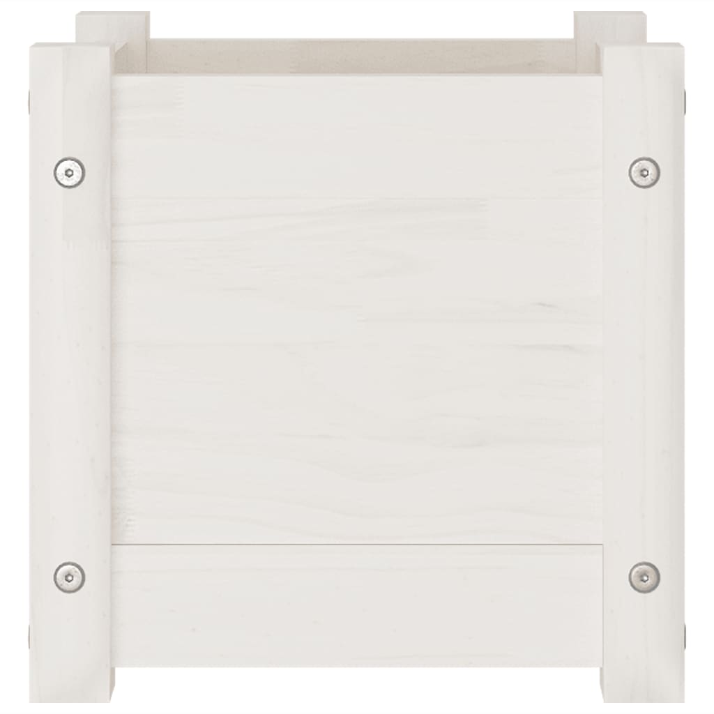 Jardinera de madera maciza de pino blanco 31x31x31 cm