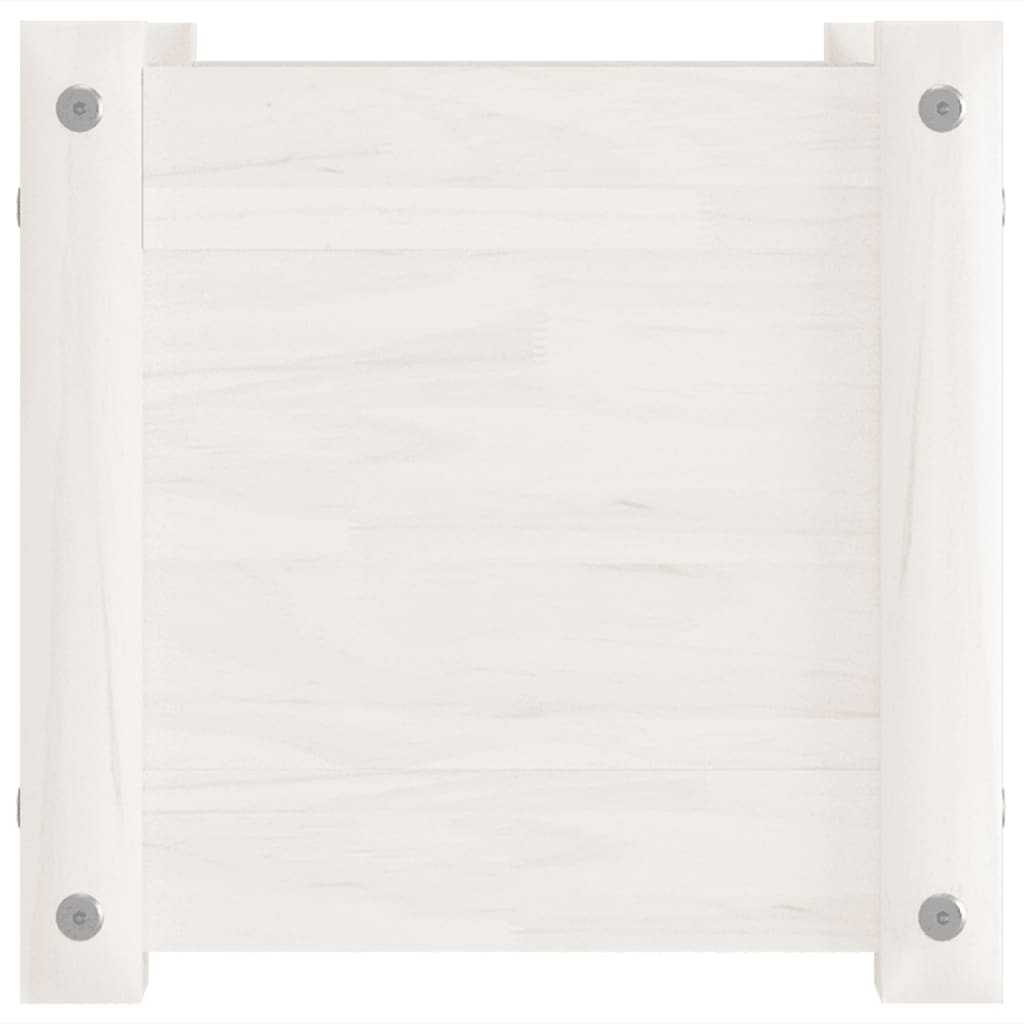 Jardinera de madera maciza de pino blanco 31x31x31 cm