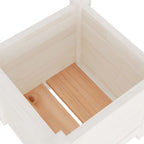 Jardinera de madera maciza de pino blanco 31x31x31 cm